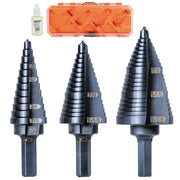 Klein Tools KTSBSPRO 3-Piece Premium Electrician's 3/8-in. Hex Step Bit Set