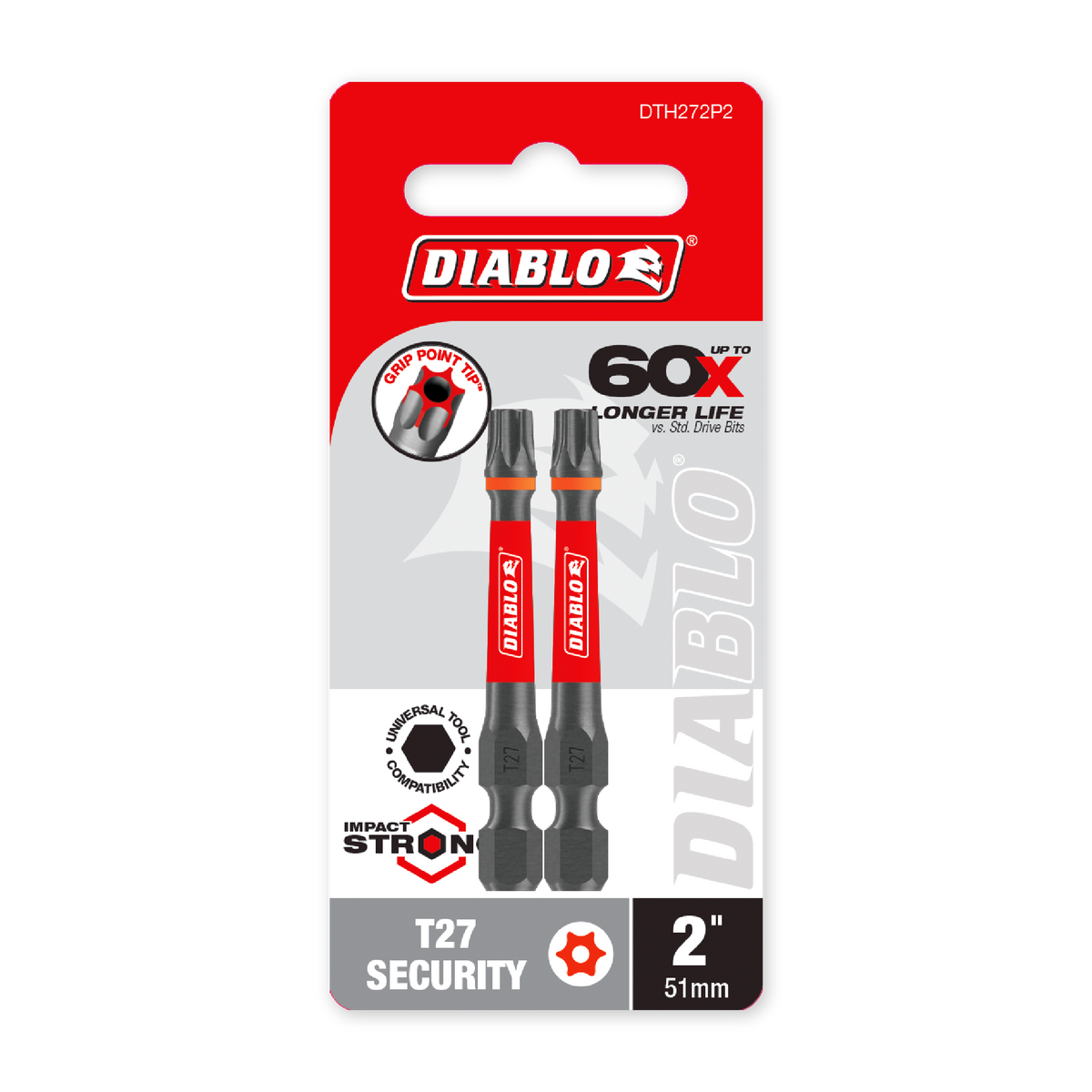 Diablo 2 in. Torx Security T27 Drive Bit (DTH272P2) in retail packaging
