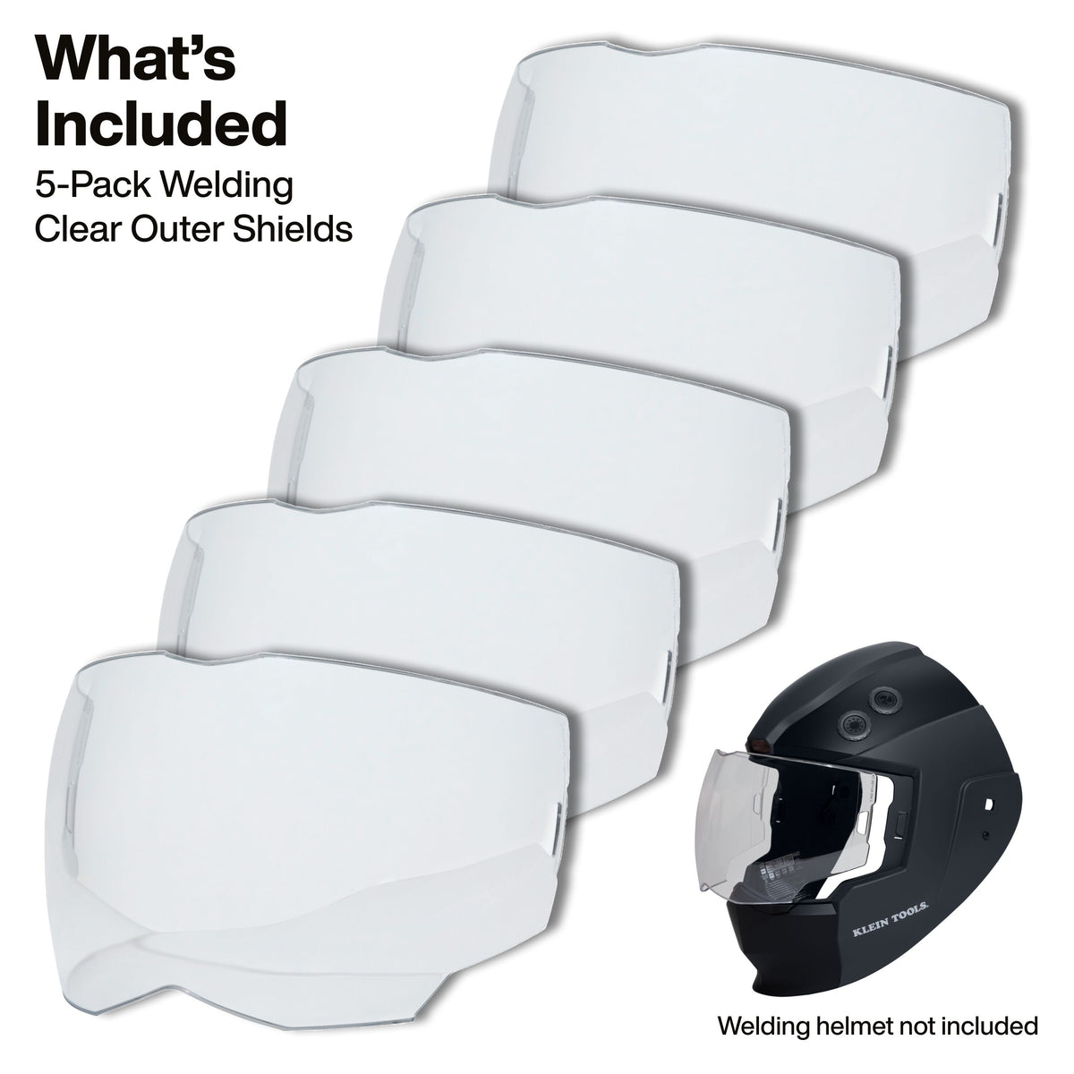 Klein Tools KWHOSHIELD outer shield protecting the welding lens from spatter and debris