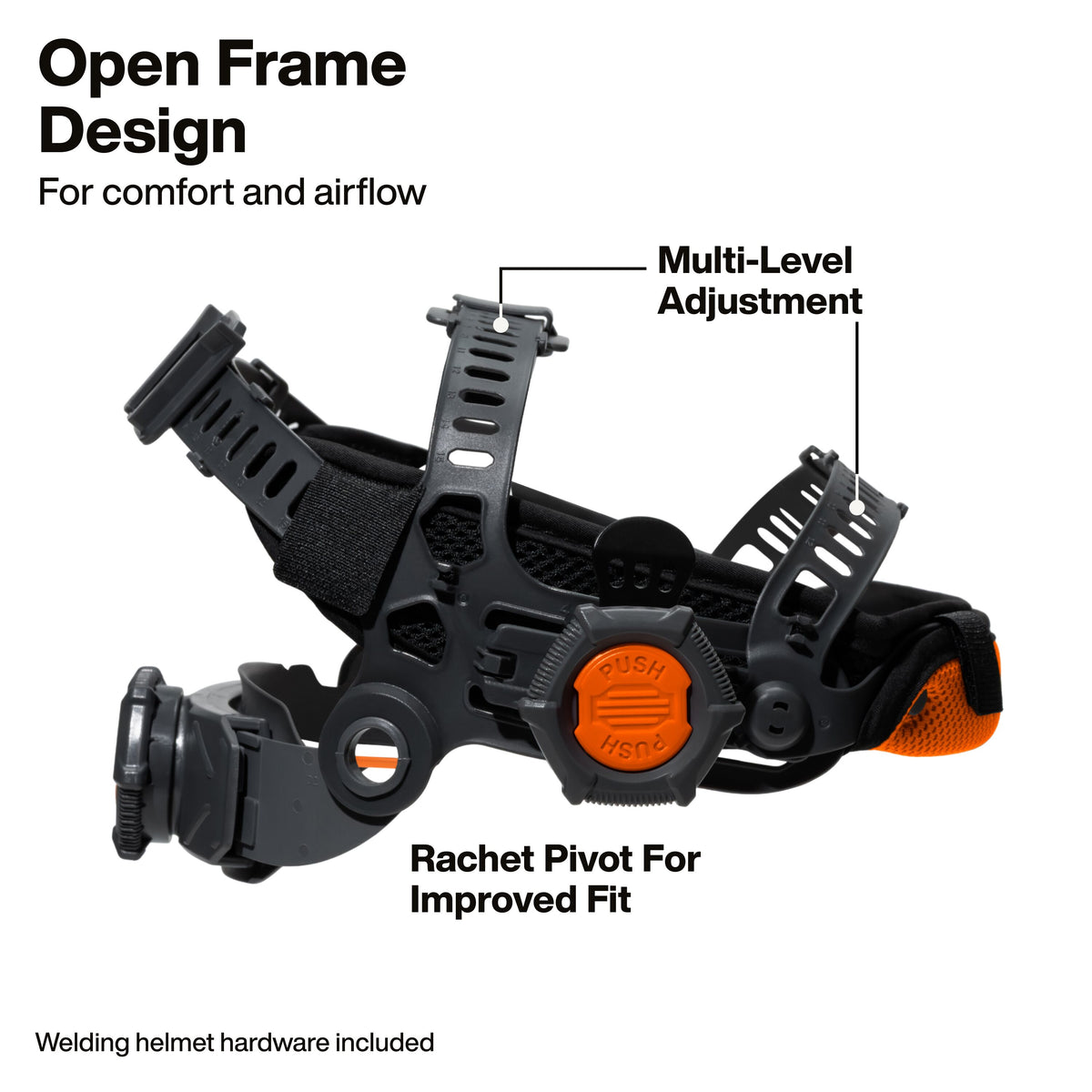 Klein Tools KWHSPN open-frame welding helmet suspension with accessory mount and pivot adjustment