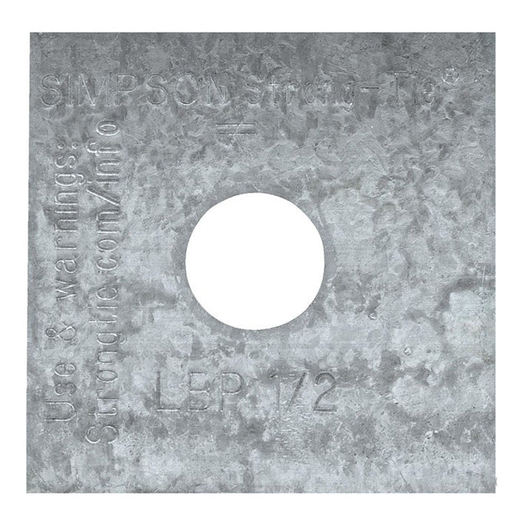 Simpson Strong-Tie LBP 1/2 LBP 2-in. x 2-in. Galvanized Bearing Plate for 1/2-in. Dia. Anchor Bolt