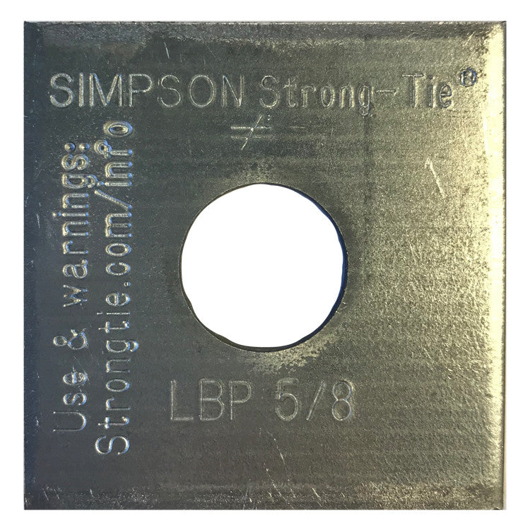 Simpson Strong-Tie LBP 5/8 LBP 2-in. x 2-in. Galvanized Bearing Plate ...