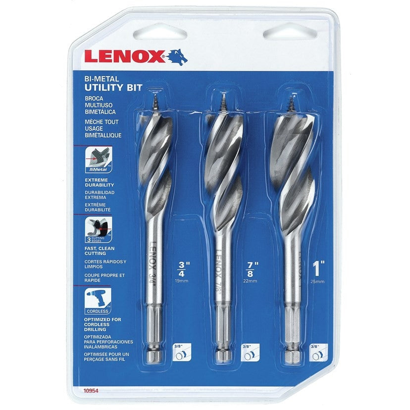 Lenox 10954300S Bi-Metal Utility Bit 3-Piece Kit