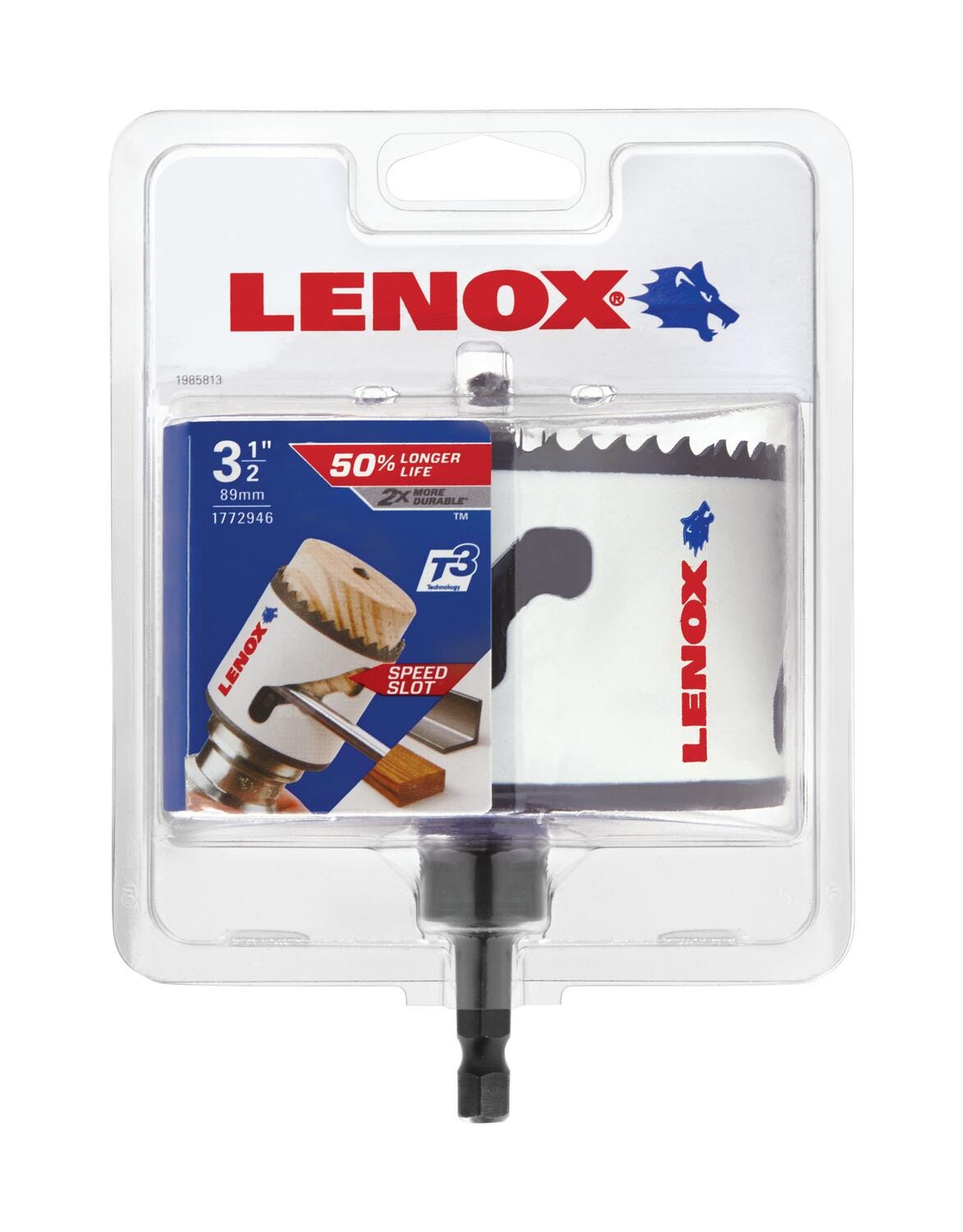 Lenox 1772946 Tools Bi-Metal Speed Slot Arbored Hole Saw with T3, 3-1/2-Inch