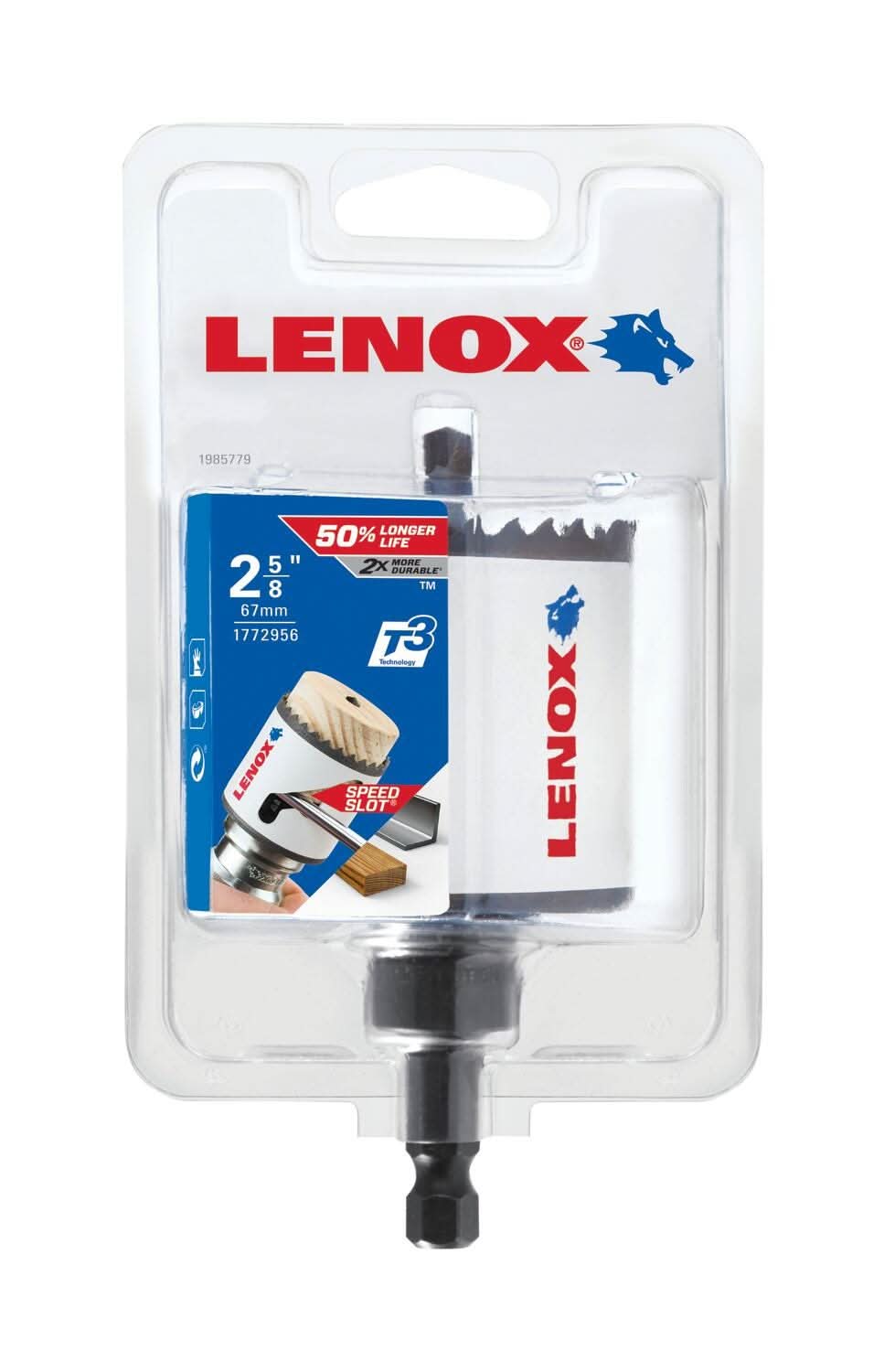 Lenox 1772956 Tools Bi-Metal Speed Slot Arbored Hole Saw with T3, 2-5/8-Inch
