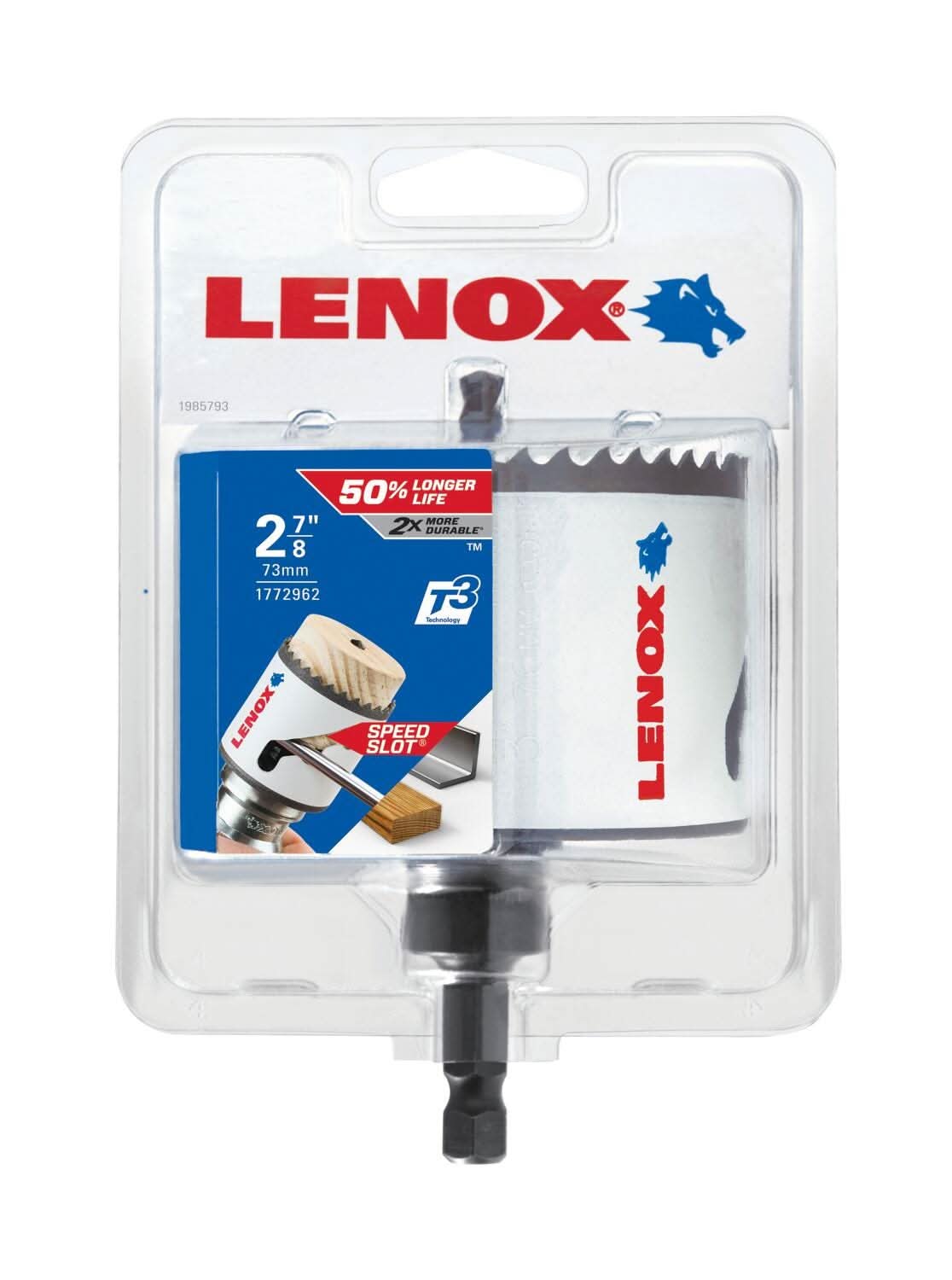 Lenox 1772962 Tools Bi-Metal Speed Slot Arbored Hole Saw with T3, 2-7/8-Inch