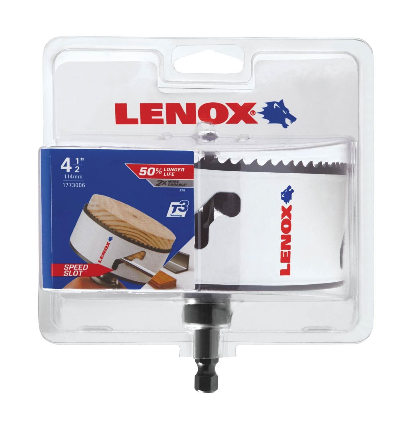 Lenox 1773006 Tools Bi-Metal Speed Slot Arbored Hole Saw with T3, 4-1/2-Inch