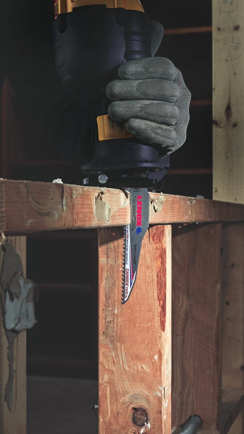 Lenox 1832118 Demolition Carbide Tooth Reciprocating Saw Blade, 6-Inch, 6 TPI, 1-Pack