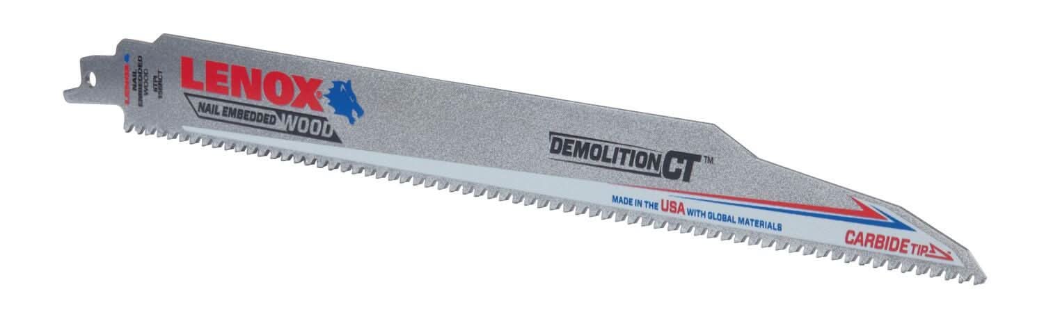 Lenox 1832146 Demolition Carbide Tooth Reciprocating Saw Blade, 12-Inch, 6 TPI, 1-Pack