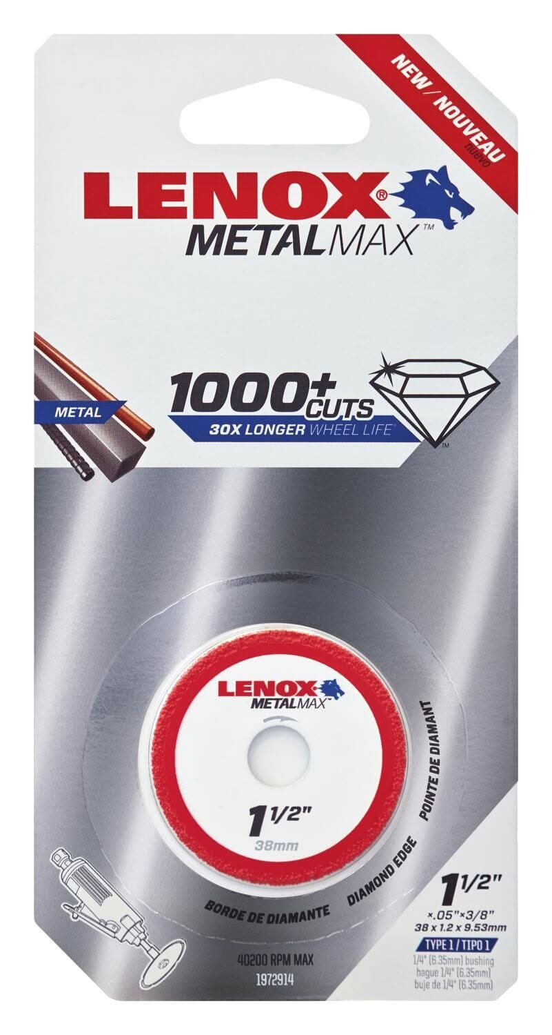 Lenox 1972914 METALMAX Diamond Edge Cutoff Wheel, 1.5" X 3/8"