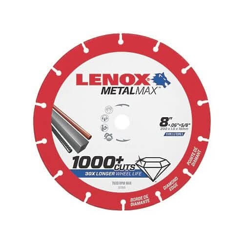 Lenox 1972925 METALMAX Diamond Edge Cutoff Wheel, 8" X 5/8"