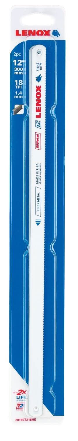 Lenox 20160T218HE T2 Technology T218HE Hacksaw Blades, 2-Pack