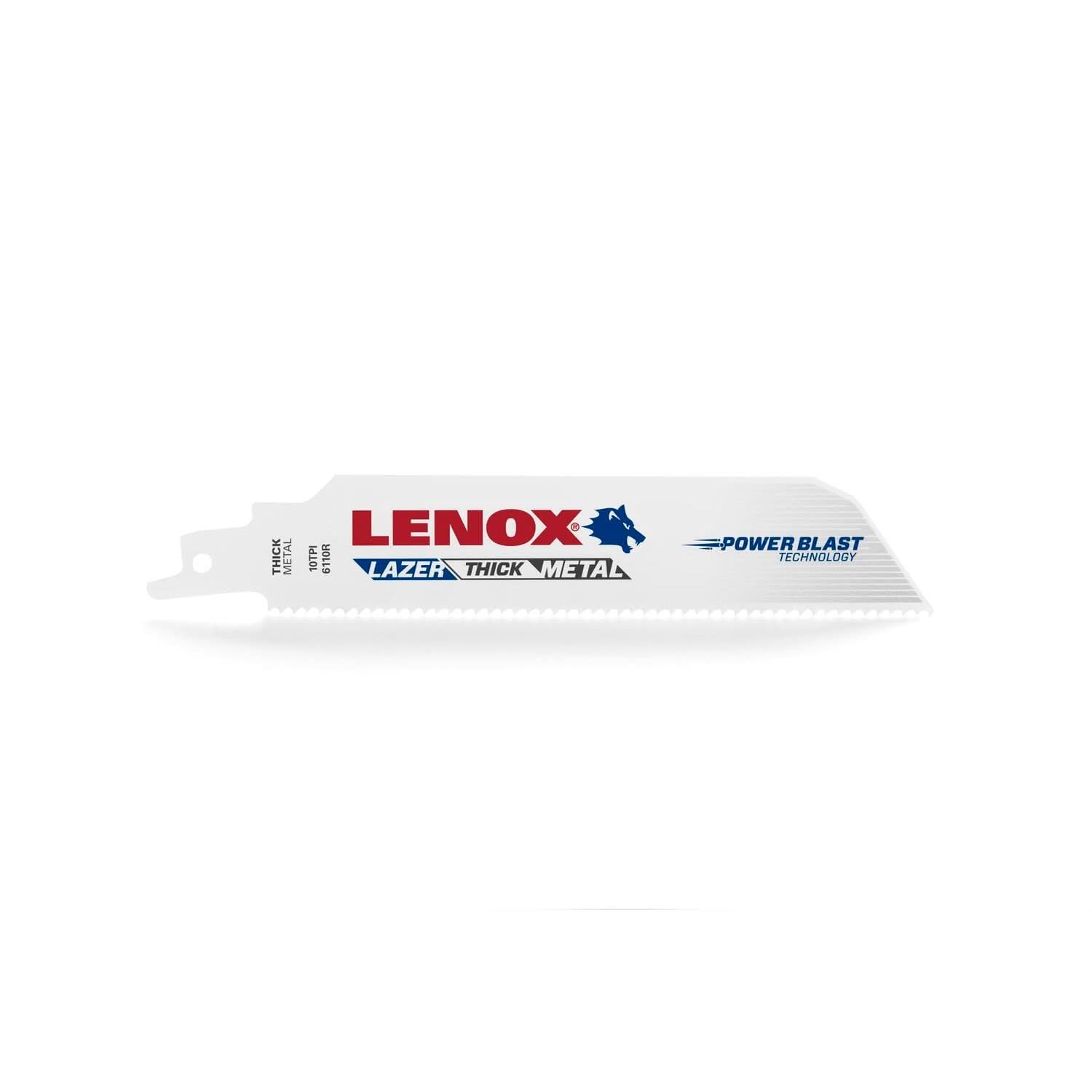 Lenox 201706110R LAZER 6110R Bi-Metal Reciprocating Saw Blades, 6-inch, 10 TPI, 5-Pack
