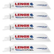 Lenox 201726114R LAZER 6114R Bi-Metal Reciprocating Saw Blades, 6-inch, 14 TPI, 5-Pack