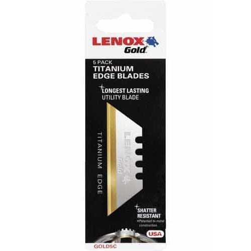 Lenox 20350GOLD5C Gold Utility Knife Blades, 5-Pack
