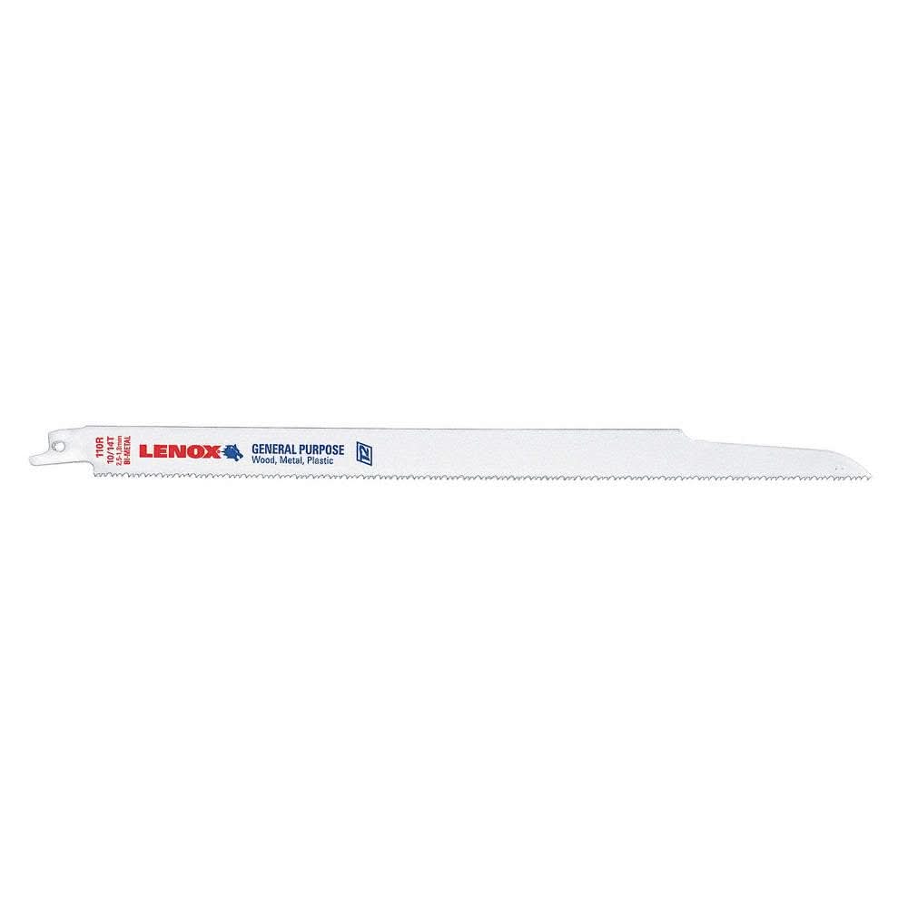 Lenox 20491B110R B110R General Purpose Bi-Metal Reciprocating Saw Blades, 12-inch, 10/14 TPI, 25-Pack