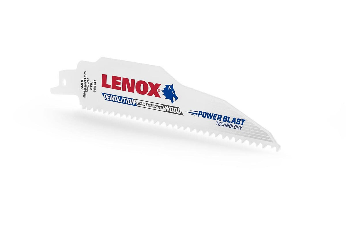 Lenox 205126066R Demolition 6066R Bi-Metal Reciprocating Saw Blades, 6-inch, 6 TPI, 2-Pack