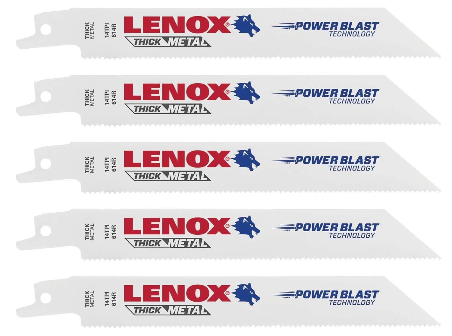 Lenox 20564614R 614R Metal-Cutting Reciprocating Saw Blades, 6-inch, 14 TPI, 5-Pack
