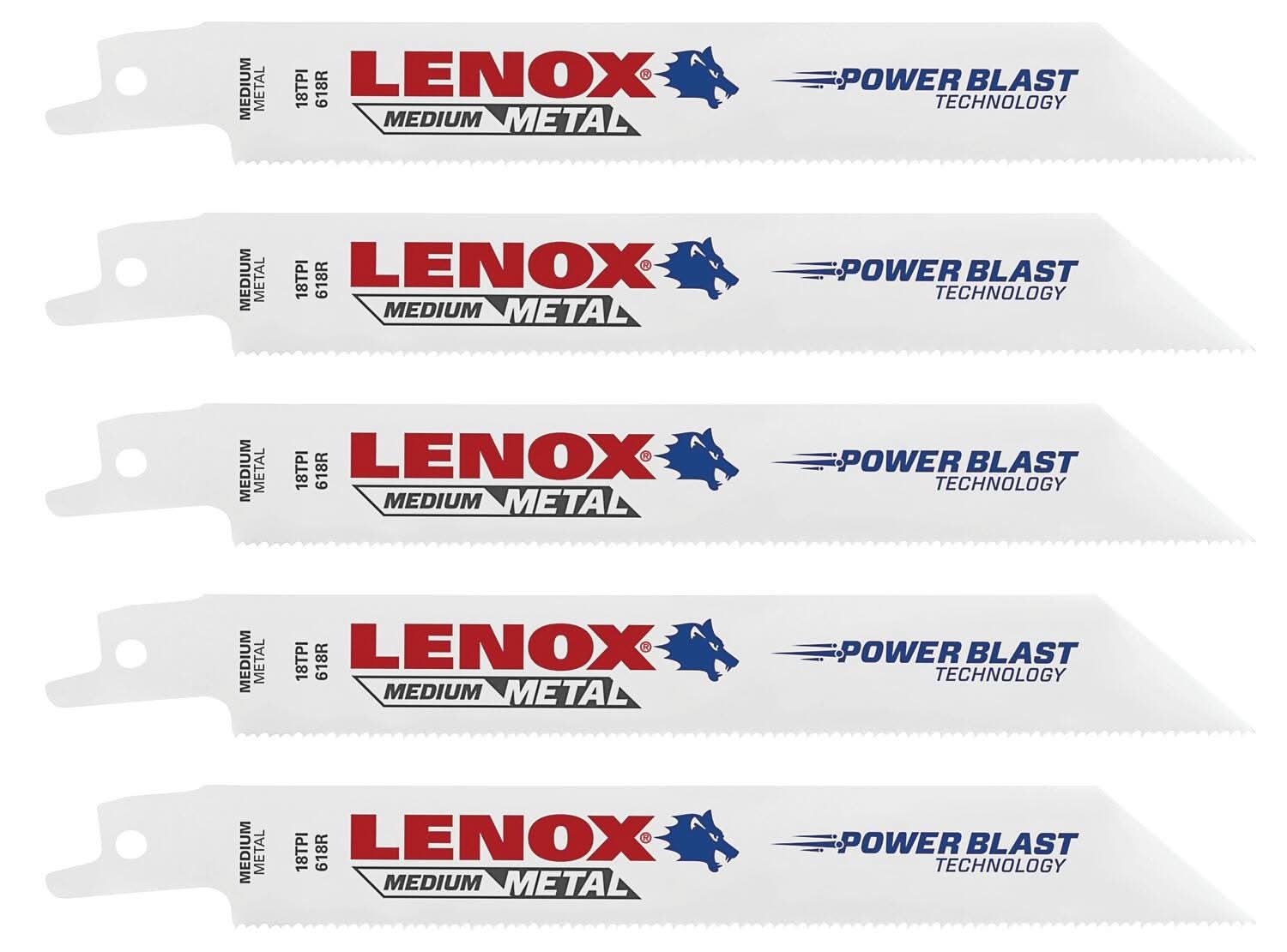 Lenox 20566618R 618R Metal-Cutting Reciprocating Saw Blades, 6-inch, 18 TPI, 5-Pack