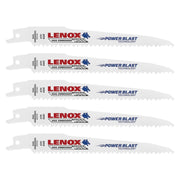 Lenox 20572656R 656R Wood Bi-Metal Reciprocating Saw Blades, 6-inch, 6 TPI, 5-Pack