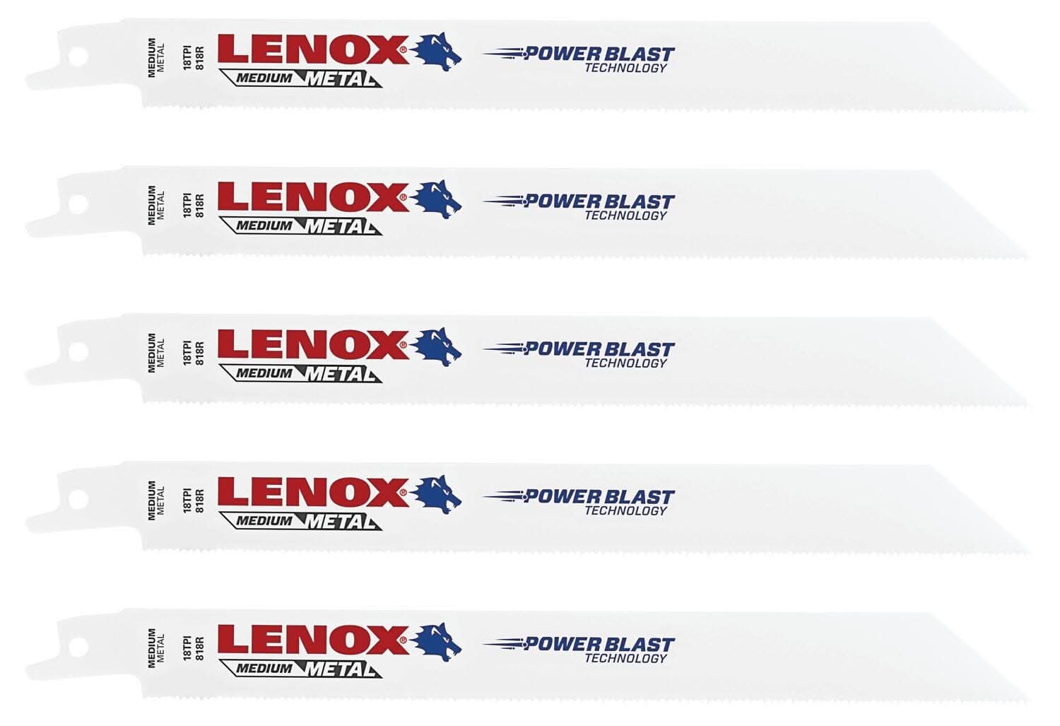 Lenox 20578818R 818R Metal-Cutting Reciprocating Saw Blades, 8-inch, 18 TPI, 5-Pack