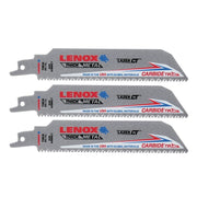 Lenox 2058828 6-Inch 8 TPI Carbide Tipped Reciprocating Saw Blades, 3-Pack