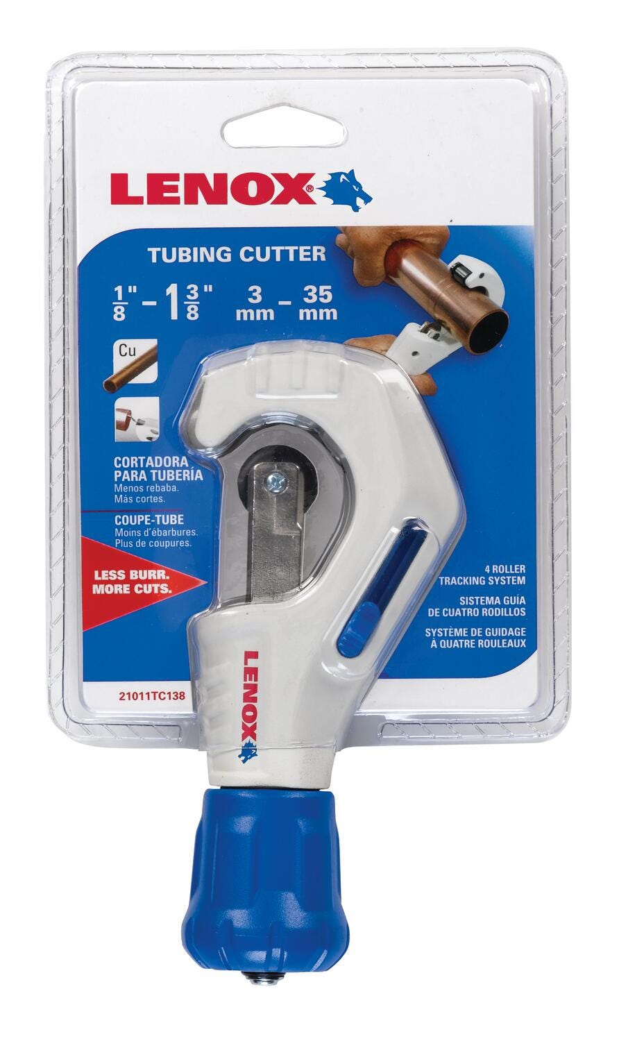 Lenox 21011TC138 Copper Tubing Cutter, 2 Wheels, Up to 1-3/4-inch