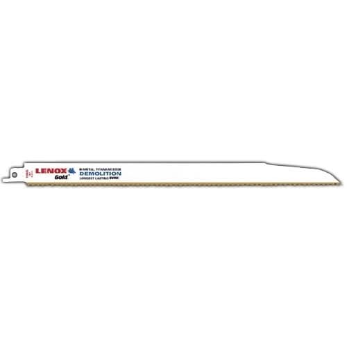 Lenox 21091106GR Gold Demolition 106GR Reciprocating Saw Blades, 12-inch, 6 TPI, 5-Pack