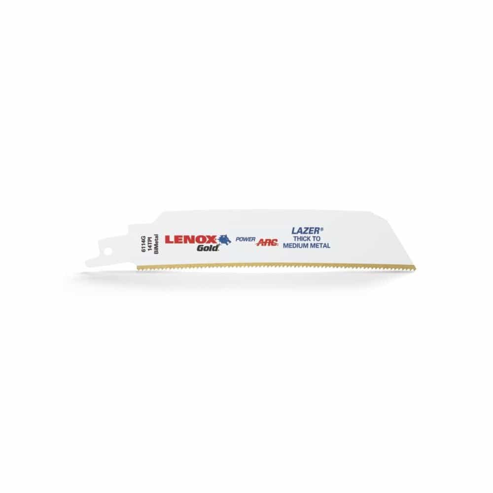 Lenox 21226B6114GR Gold Extreme Metal B6114GR Reciprocating Saw Blades, 6-inch, 14 TPI, 25-Pack