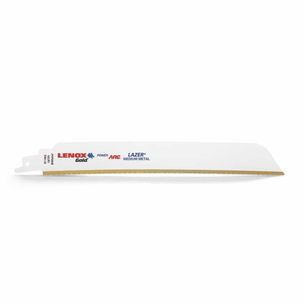 Lenox 21236B9118GR Gold Extreme Metal B9118GR Reciprocating Saw Blades, 9-inch, 18 TPI, 25-Pack