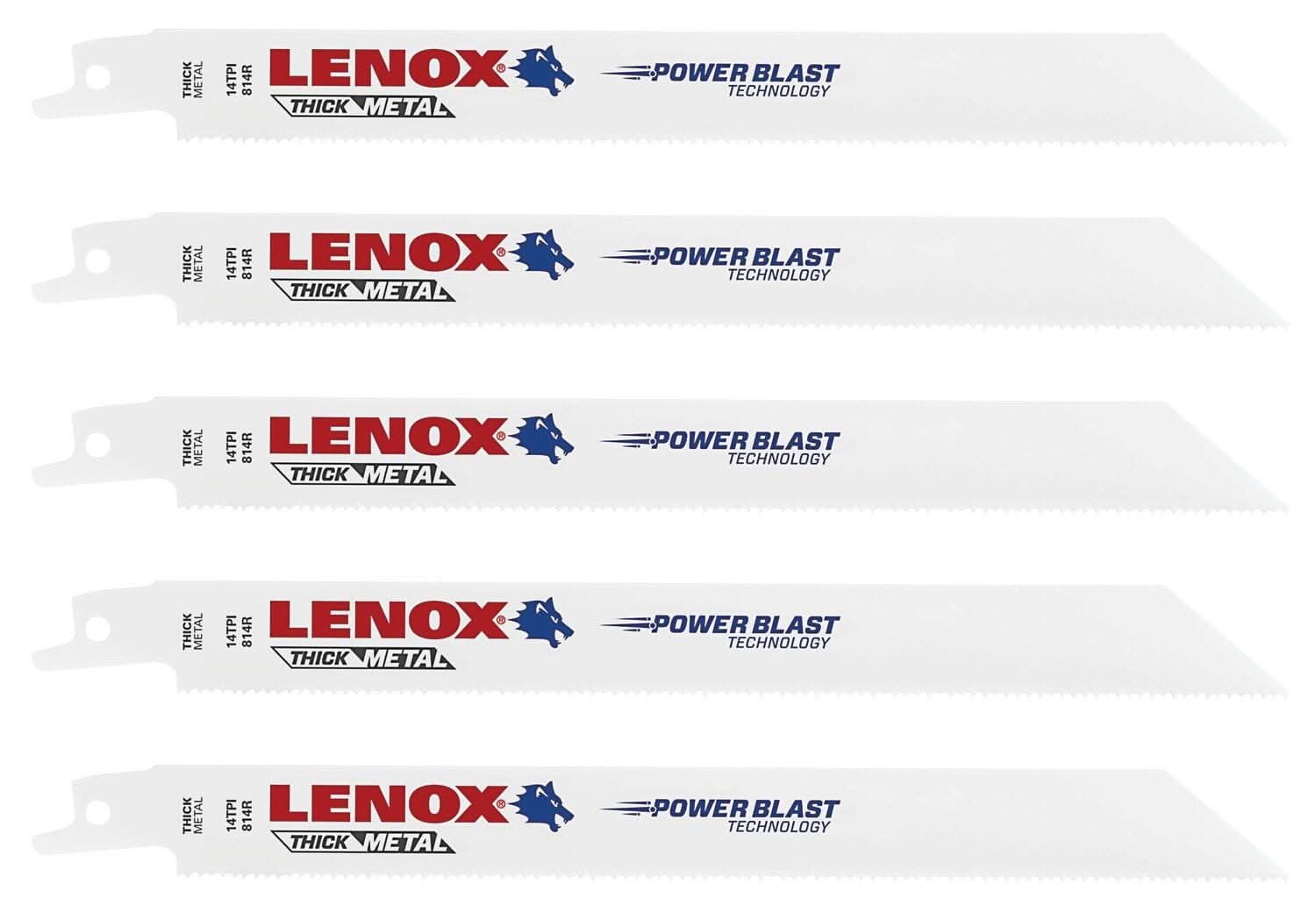 Lenox 21519814R 814R Metal-Cutting Reciprocating Saw Blades, 8-inch, 14 TPI, 5-Pack
