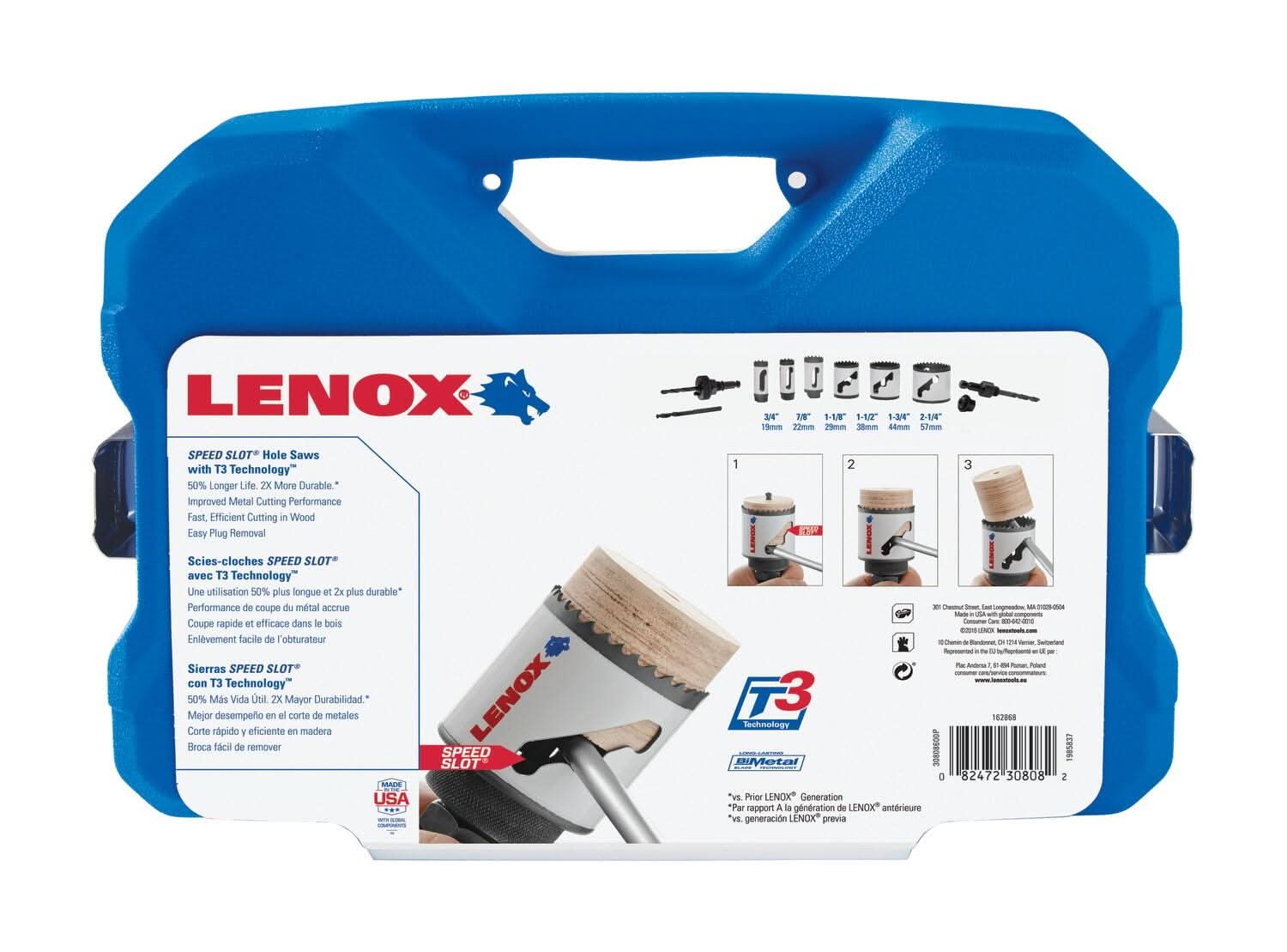 Lenox 30808600P Plumber's SPEED SLOT Hole Saw Kit, 9-Piece