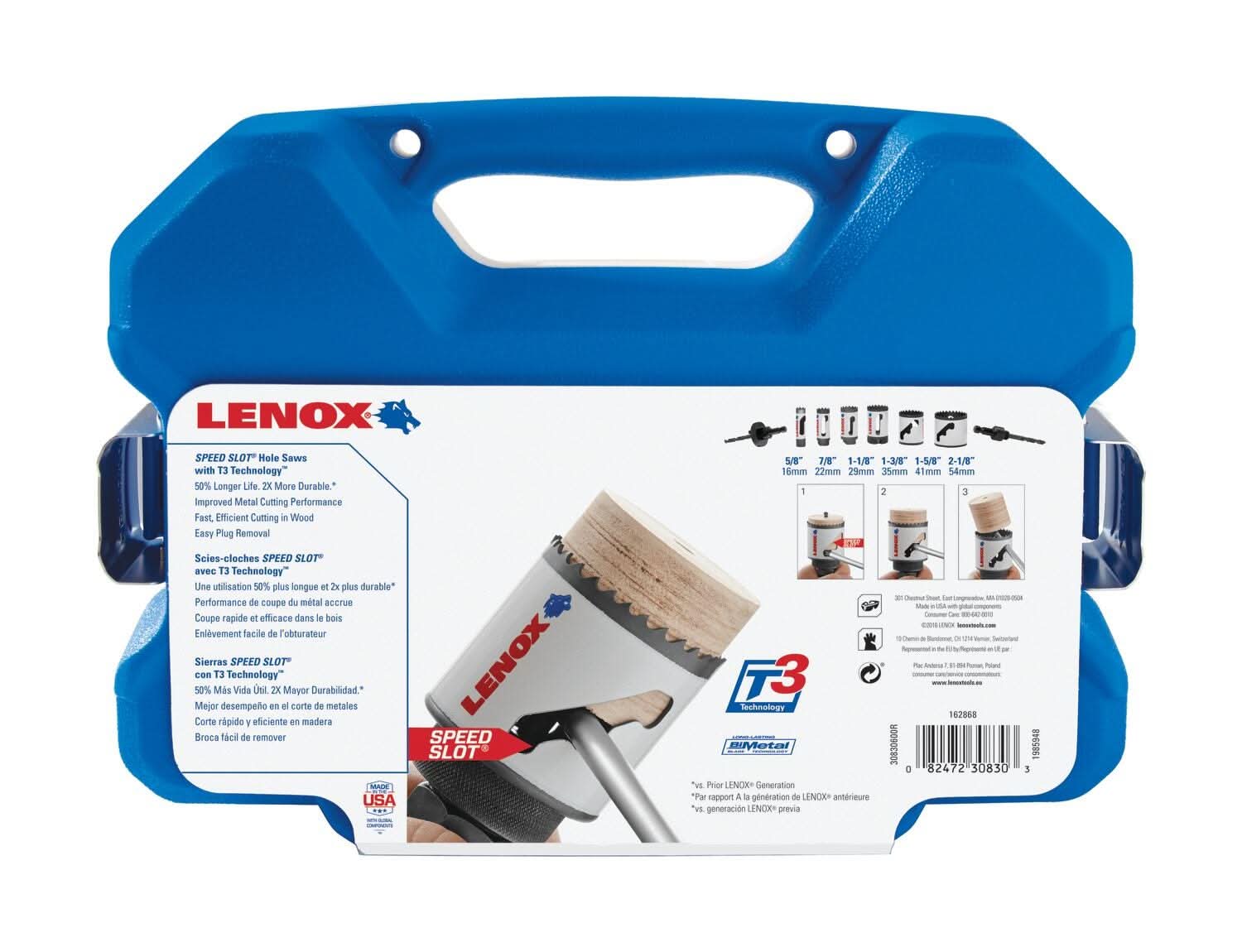 Lenox 30830600R Refrigeration SPEED SLOT Hole Saw Kit, 8-Piece