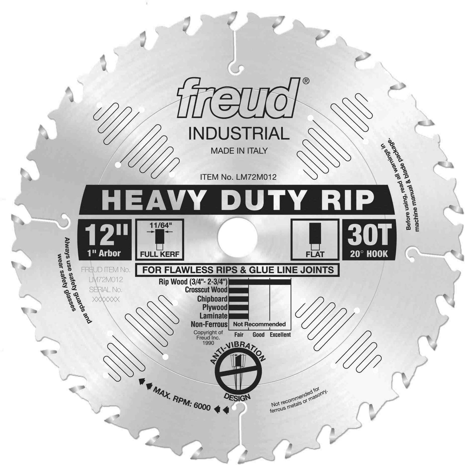 Freud LM72M012 12 in. Heavy-Duty Rip Blade