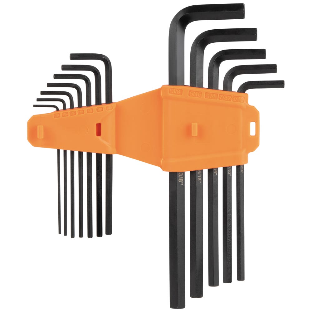 Klein Tools LS12 12-Piece L-Style Long Hex Key Set, SAE