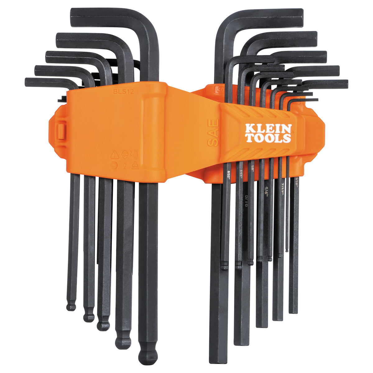 Klein SAE ball-end hex key case with keys locked in