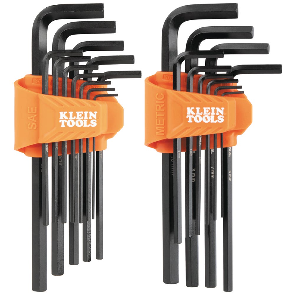Klein Tools LS22 22-Piece L-Style Long Hex Key Set, SAE/Metric