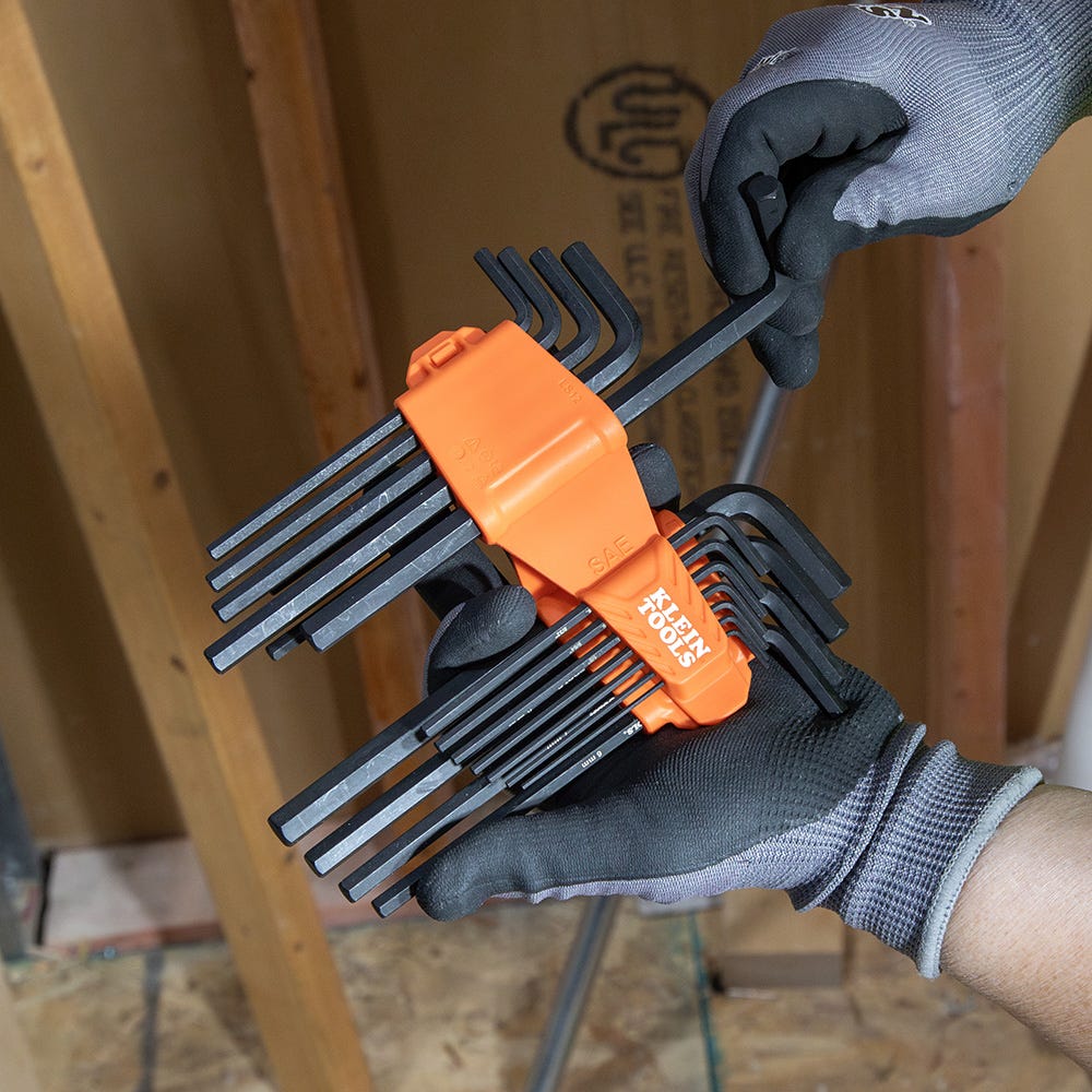 Klein Tools LS22 22-Piece L-Style Long Hex Key Set, SAE/Metric