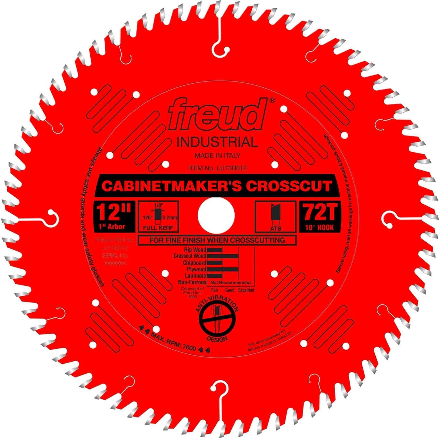 Freud LU73R012 12 in. Cabinetmakers Crosscut Blade