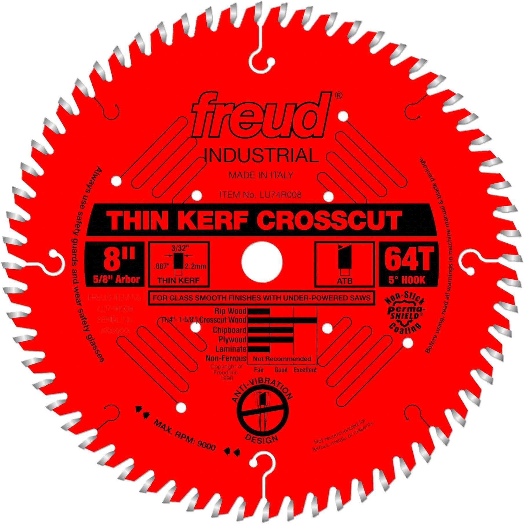 Freud LU74R008 8 in. Thin Kerf Ultimate Cut-Off Blade