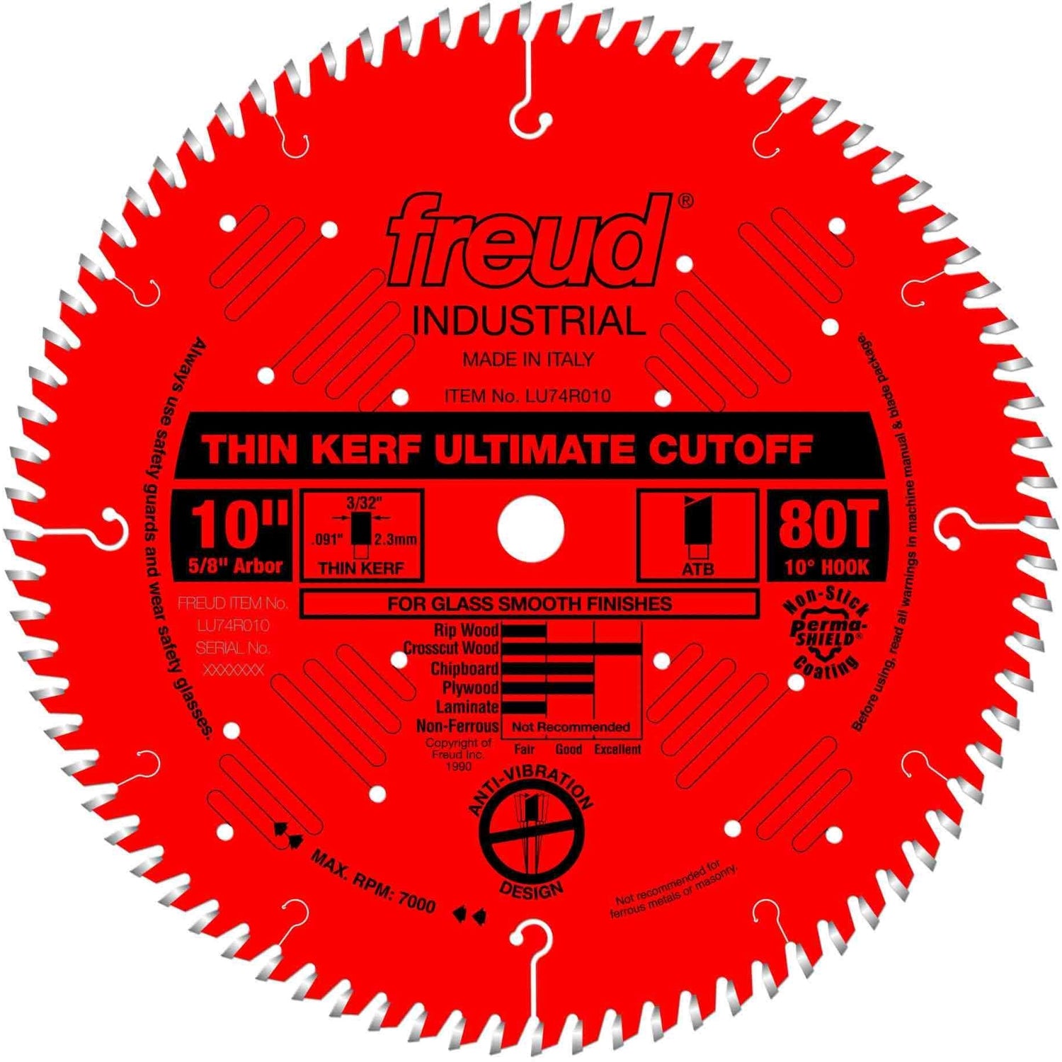 Freud LU74R010 10 in. Thin Kerf Ultimate Cut-Off Blade