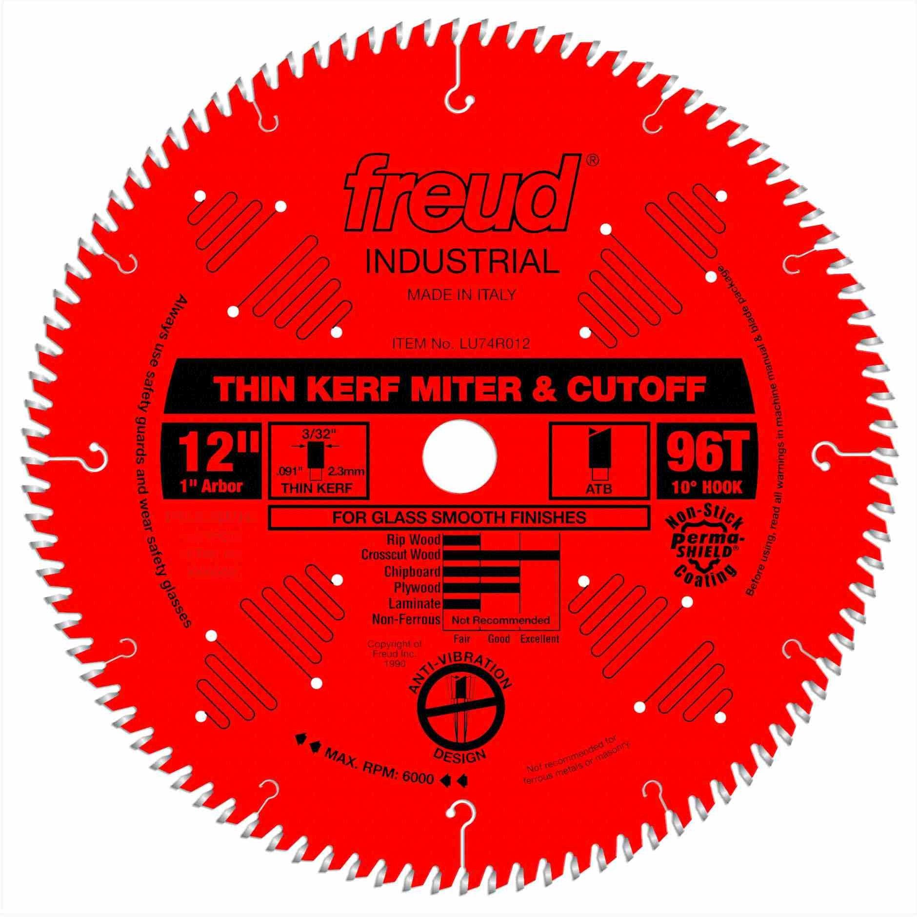 Freud LU74R012 12 in. Thin Kerf Ultimate Cut-Off Blade