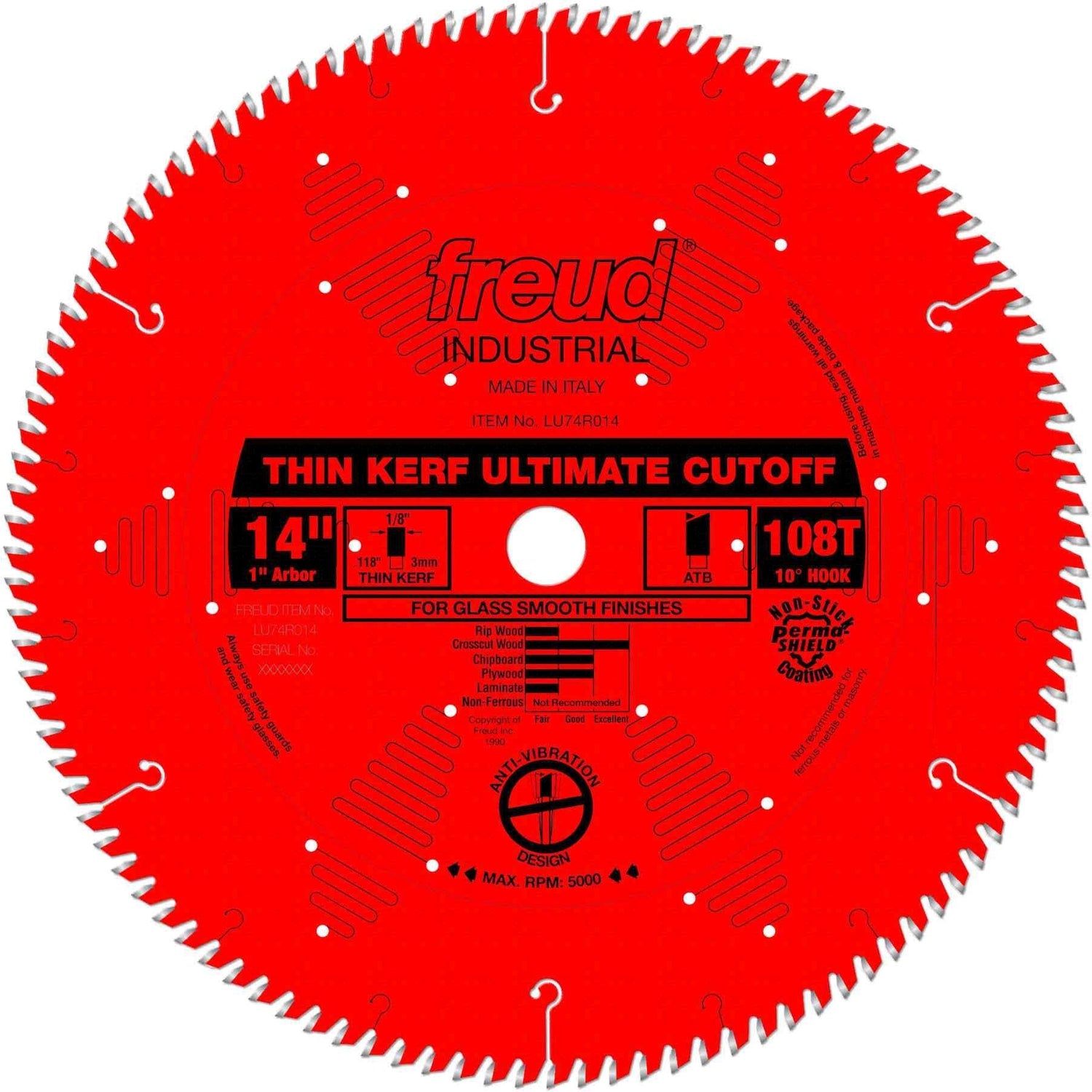 Freud LU74R014 14 in. Thin Kerf Ultimate Cut-Off Blade