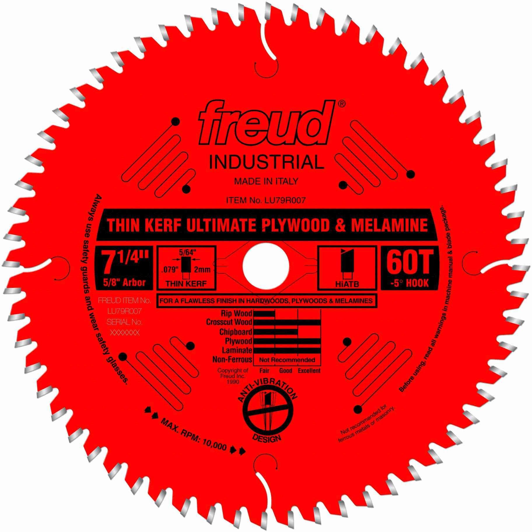Freud LU79R007 7-1/4 in. Thin Kerf Ultimate Plywood & Melamine Blade