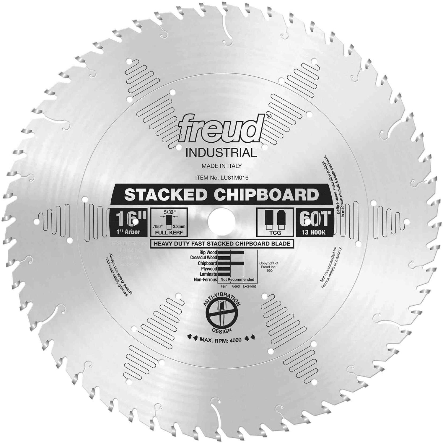 Freud LU81M016 16 in. Heavy Duty Stacked Chipboard Blade