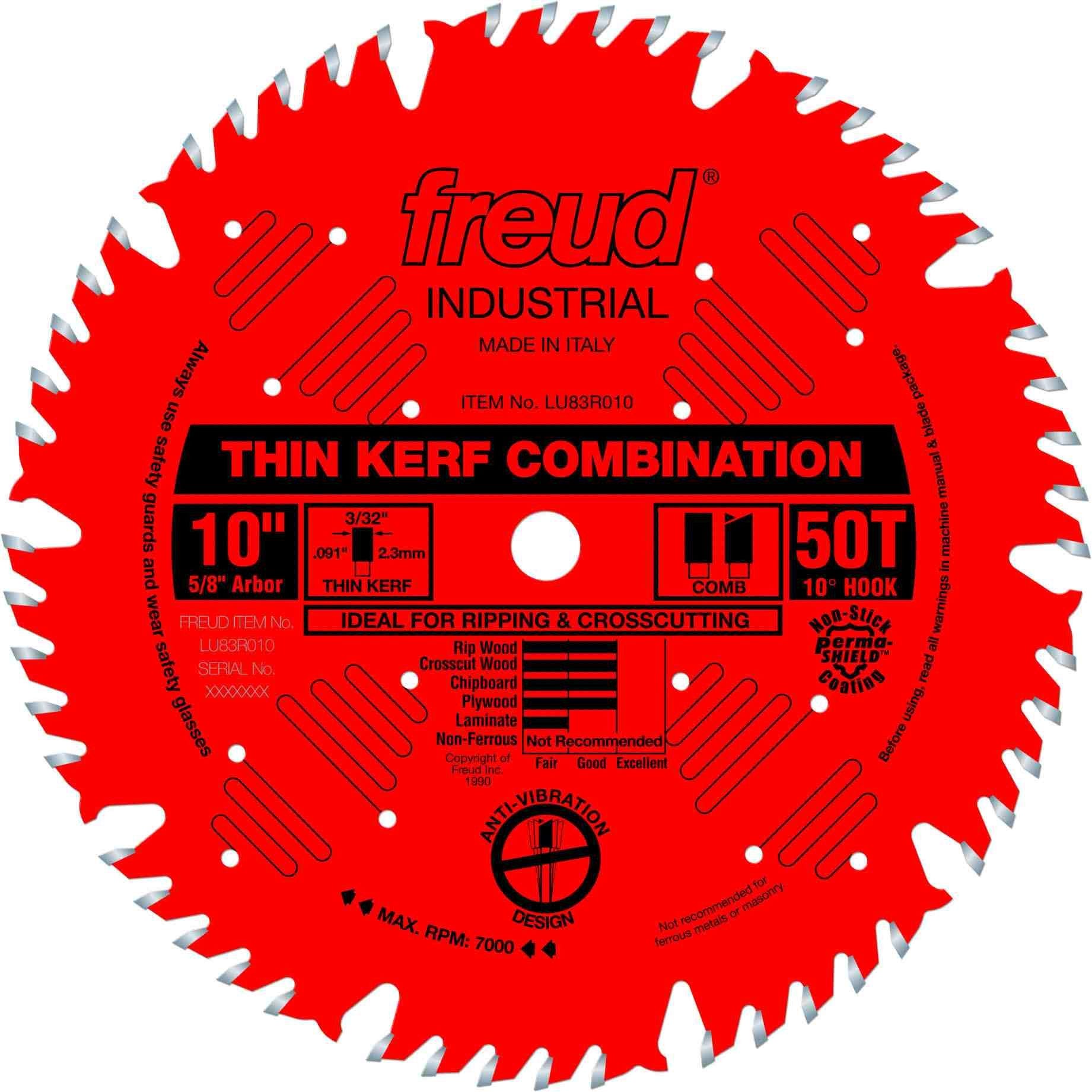 Freud LU83R010 10 in. Thin Kerf Combination Blade