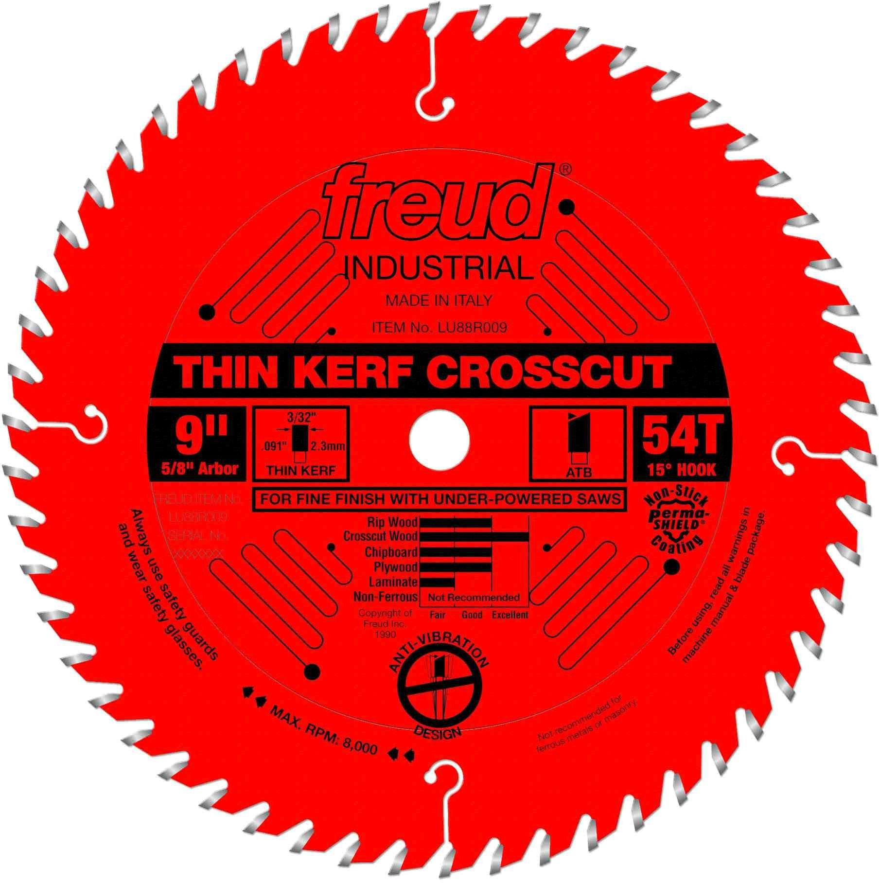 Freud LU88R009 9 in. Thin Kerf Fine Finish Crosscut Blade