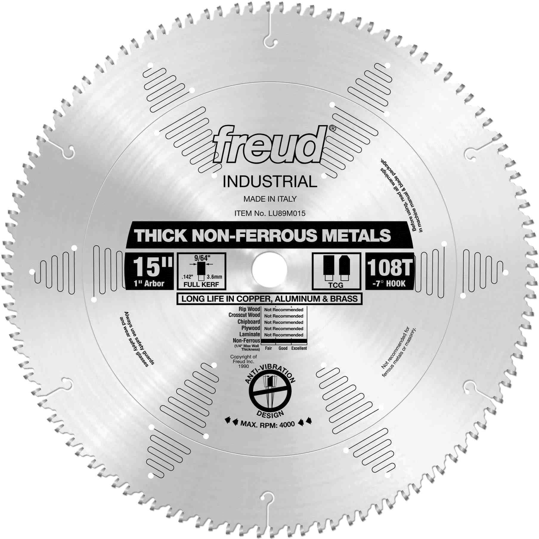 Freud LU89M015 15 in. Thick Stock Aluminum Metal Blade