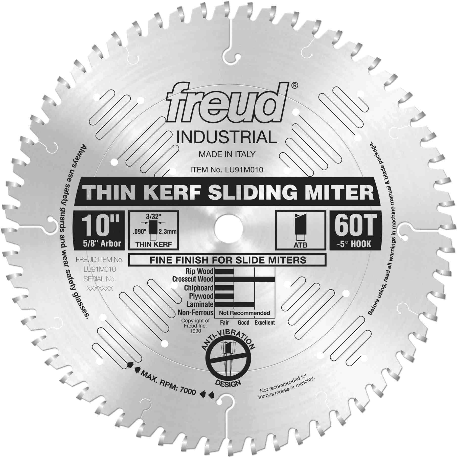 Freud LU91M010 10 in. Thin Kerf Sliding Compound Miter Saw Blade
