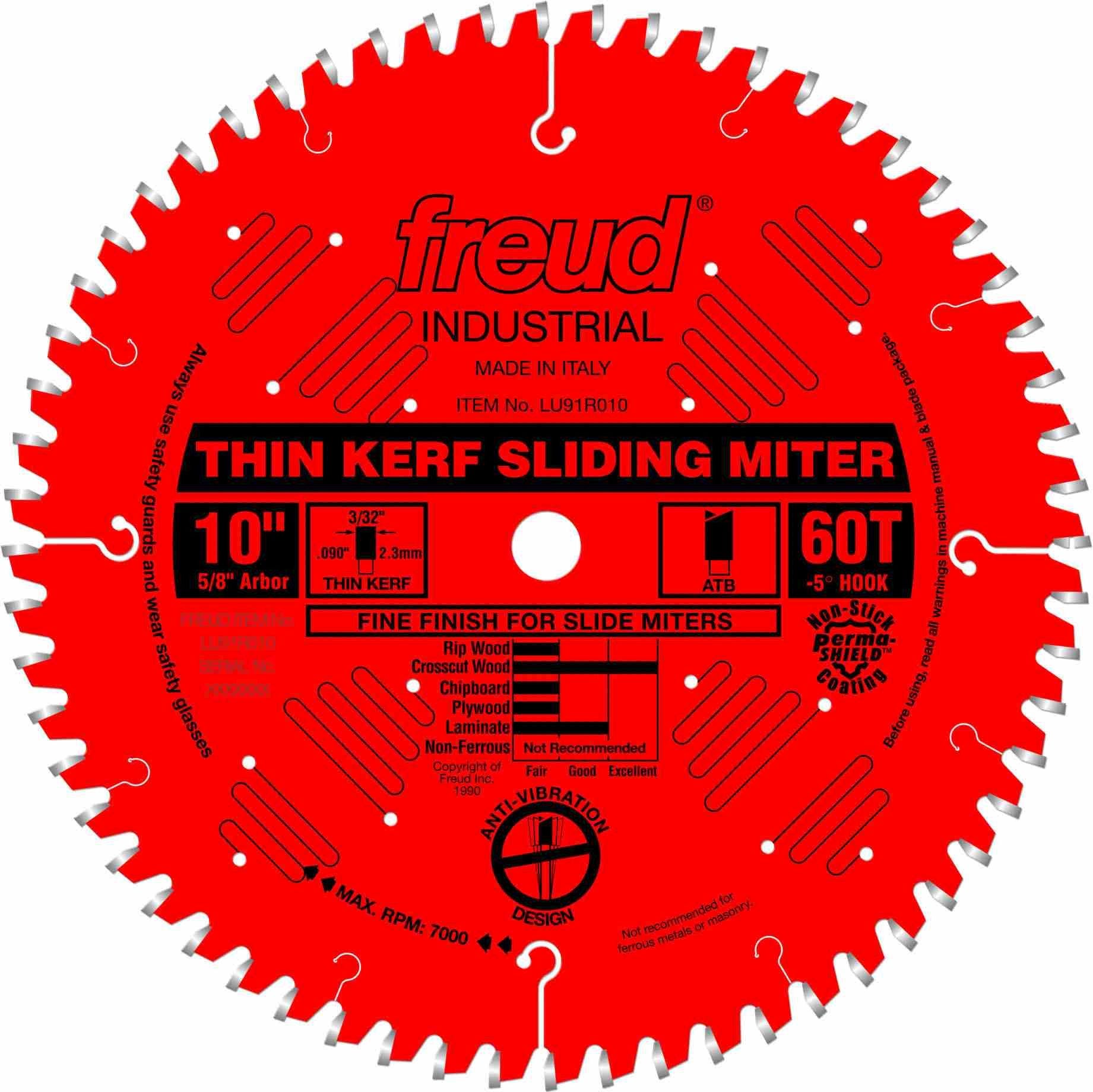 Freud LU91R010 10 in. Thin Kerf Sliding Compound Miter Saw Blade